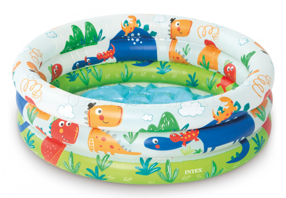       Intex 57106NP Dino Buddies 3-Ring Baby Pool ( 1  3 )