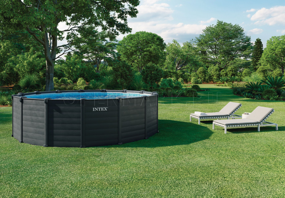   Intex 26384NP Graphite Gray Panel Pool (478  124 ) +    + 