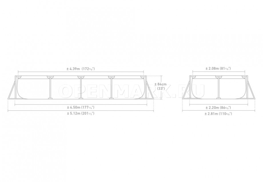   Intex 28273NP Rectangular Frame Pool (450  220  84 )