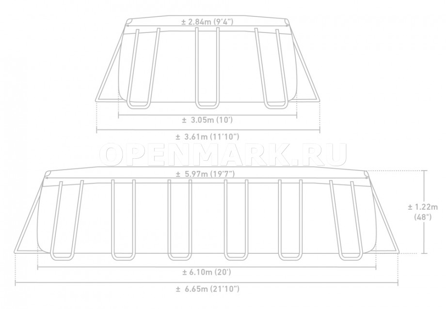   Intex 26798WPA Oval Prism Frame Pool (610  305  122 )
