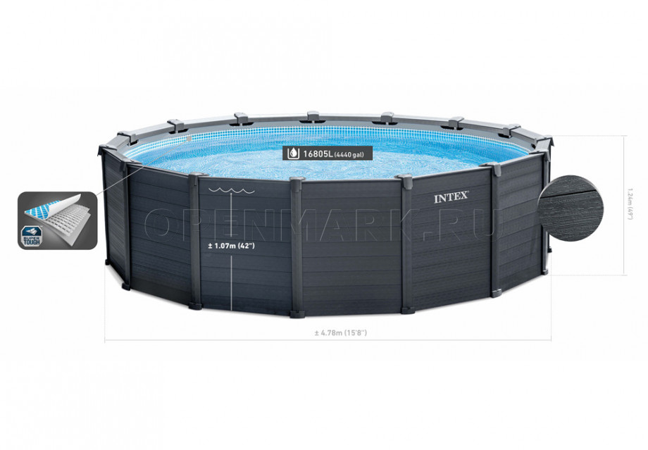   Intex 26384WP Graphite Gray Panel Pool (478  124 ) + 