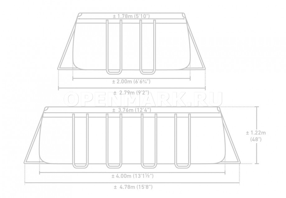   Intex 26790WPA Rectangular Prism Frame Pool (400  200  122 )