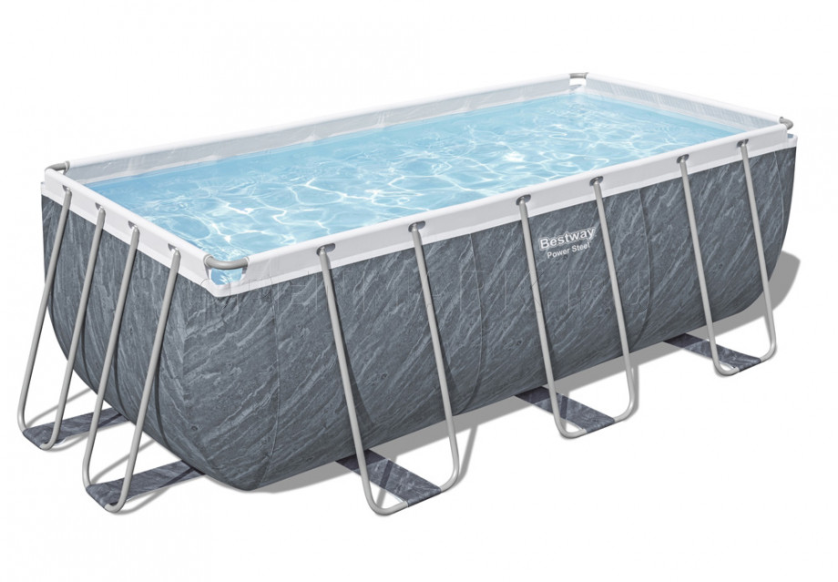   Bestway 56722 Power Steel Rectangular Frame Pool (412  201  122 ) +    + 