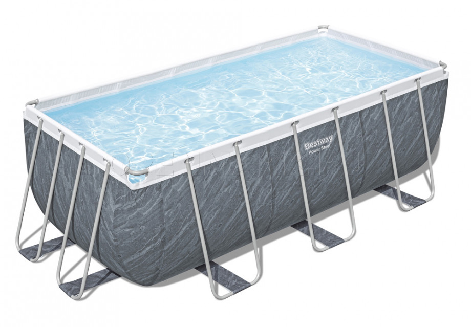   Bestway 56722 Power Steel Rectangular Frame Pool (412  201  122 ) +    + 