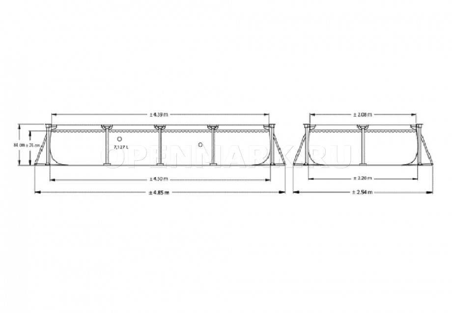   Intex 54274CS Rectangular Frame Pool (450  220  84 ) +    + 