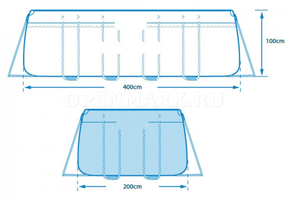   Intex 54788CS Rectangular Prism Frame Pool (400  200  100 ) +    +  + 