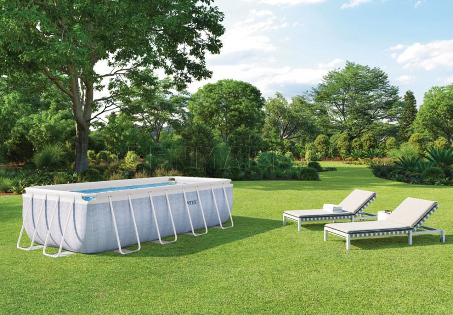   Intex 26780WPA Rectangular Chevron Prism Frame Pool (400  200  100 )