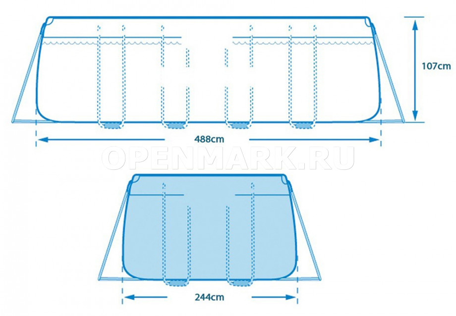   Intex 54792CS Rectangular Prism Frame Pool (488  244  107 ) +    +  + 