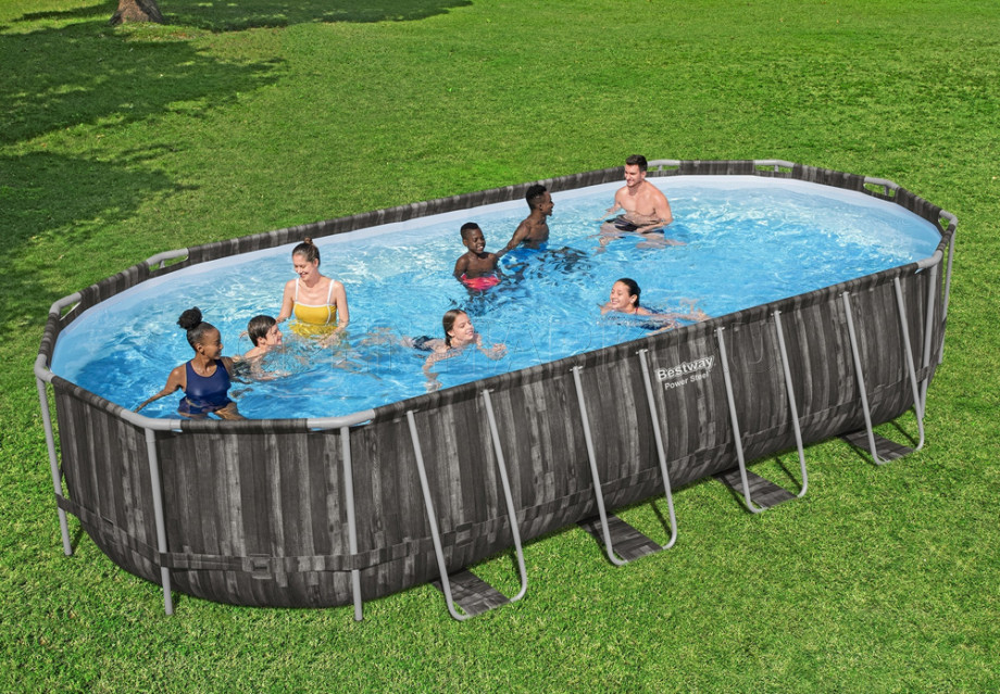   Bestway 561ES Power Steel Oval Frame Pool (732  366  132 ) +    + 