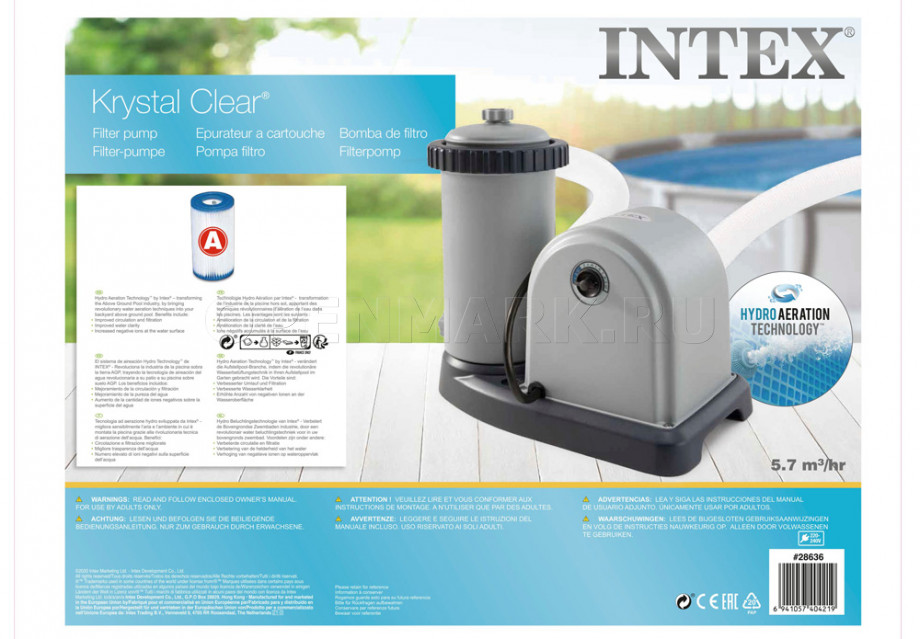    Intex 28636 Cristal Clear Cartridge Filter Pump C1500