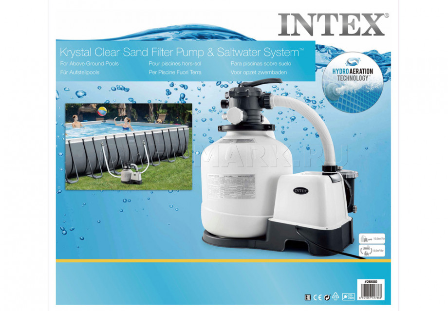      Intex 26680 Kristal Clear Sand Filter Pump and Saltwater System QX2600