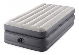 Односпальная надувная кровать Intex 64162ND Prime Comfort Elevated Airbed + встроенный электронасос