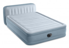 Двуспальная надувная кровать Intex 64450ND Plush Headboard Airbed + встроенный электронасос