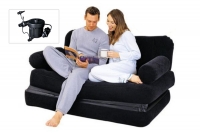 Двухместный надувной диван Bestway 67356 Chair (чёрный) + внешний электронасос
