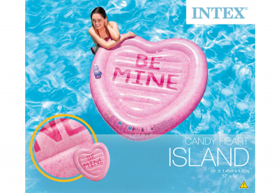 Матрас надувной для плавания Розовое сердце Intex 58789EU Candy Heart Island (145 х 142 см)