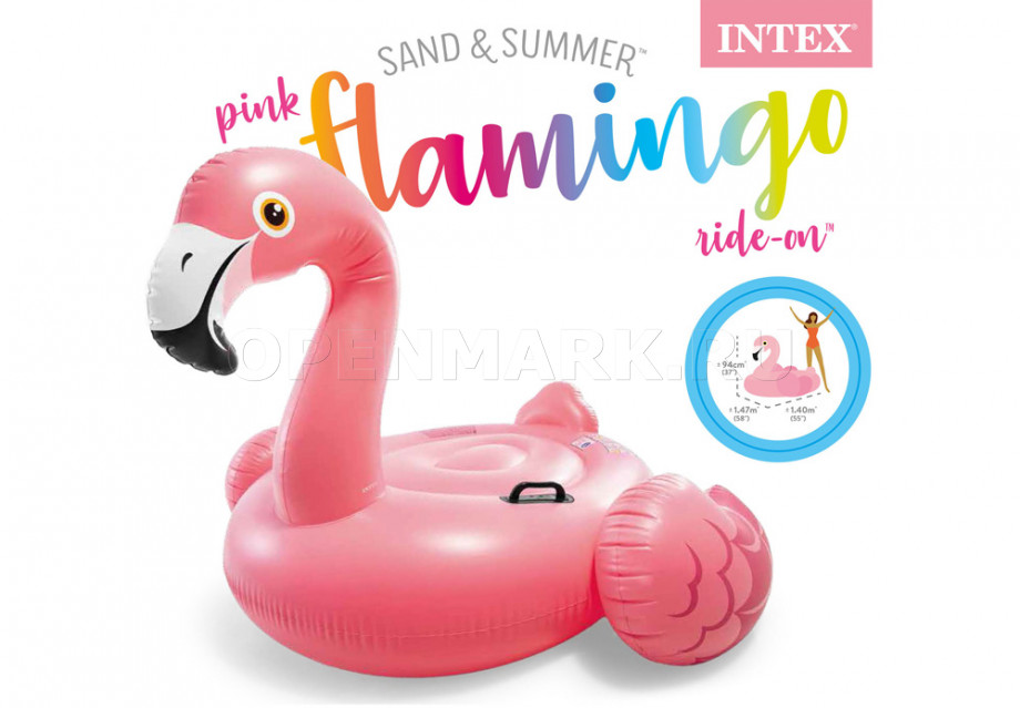    Intex 57558NP Pink Flamingo Ride-On (147  140  94 )